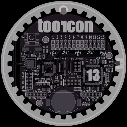 ToorCon 13 Badge PCB diagram